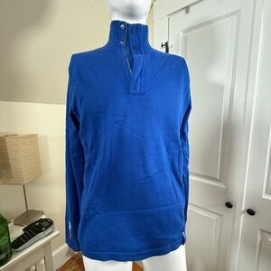 RLX Ralph Lauren Blue Quarter Zip Mock Neck Pullover Sweater Mens L